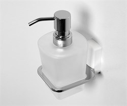 Дозатор для жидкого мыла стеклянный, 300 ml WasserKraft Leine  K-5099WHITE - фото 1584612