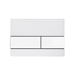 Панель смыва TECESquare 9240801 стекло белое, клавиши нержавеющая сталь, сатин - фото 1607485