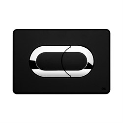 Кнопка смыва OLI SALINA 640097 пневматическая двухрежимная, черный soft-touch, хром глянцевый - фото 3992418