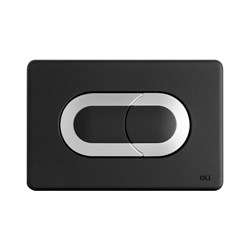 Кнопка смыва OLI SALINA 640099 пневматическая двухрежимная, черный soft-touch, хром матовый - фото 3992420