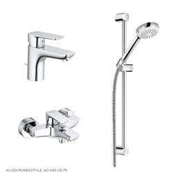 Набор продуктов 3in1 для ванны и душа для ванны и душа Kludi Pure&Style 406850575 - фото 4254025