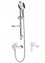 Комплект для ванной комнаты Grocenberg GB1009 хром/белый - фото 4299962