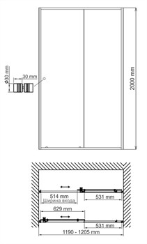 Душевая дверь WasserKRAFT Rhin 44S05 - фото 4302601