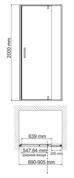 Душевая дверь WasserKRAFT Elbe 74P04 - фото 4302625