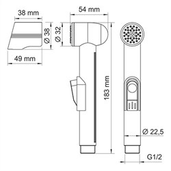 Гигиеническая лейка WasserKRAFT Elbe 7400 A081 - фото 4303077