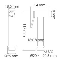 Гигиеническая лейка с фиксатором WasserKRAFT Exter 1600 A138 - фото 4303156