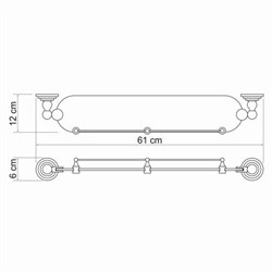 Полка стеклянная с бортиком WasserKRAFT Isar K7300 K-7344 - фото 4303918