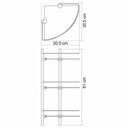 Полка стеклянная тройная WasserKRAFT Exter K5200 K-3533 - фото 4304159