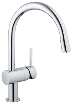 Смеситель для кухни GROHE Minta с выдвижным C-изливом и ограничением расхода воды хром 3291800E - фото 4306349