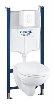 Набор GROHE Solido: подвесной унитаз + система инсталляции с белой панелью смыва Skate Air 39116000 - фото 4306827