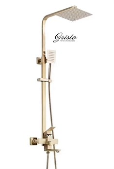 Душевая система со смесителем настенная Gristo Gold GG-4063 золото матовая - фото 4309240