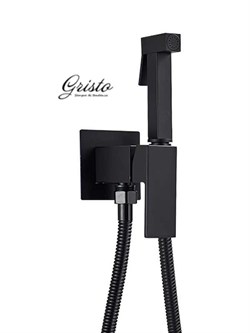 Гигиенический душ встраиваемый Gristo Black GB-4041 черный матовый - фото 4309298