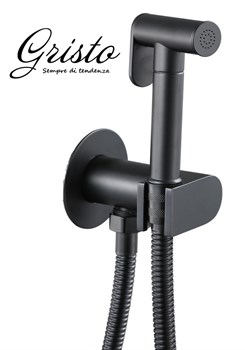 Гигиенический душ с прогрессивным смесителем встраиваемый Gristo Black GB-3043 черный матовый - фото 4329743