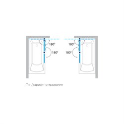 Шторка на ванну Koller Pool Waterfall Line двухлементная 1150х1400 chrome; grape QP97left chrome,grape - фото 4344856