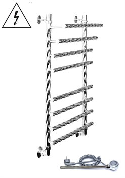 Полотенцесушитель Двин F BRAID electro 60/50 1"-3/4"-1/2" Электрический  ТЭН справа К эл, Полированный 4627169469927 - фото 4349175