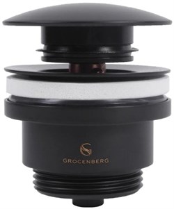 Донный клапан универсальный Grocenberg GB106BL черный матовый - фото 4360922