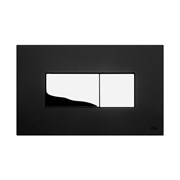 Кнопка смыва OLI KARISMA 641017 пневматическая двухрежимная, черный soft-touch, хром глянцевый