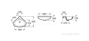 Раковина Roca Estudio 44х52 325200001