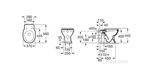 Чаша Roca Carmen напольная rimless 3440A9000