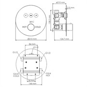 Термостатический смеситель для ванны и душа WasserKRAFT Dinkel 5800 5844