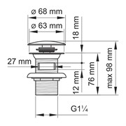 Донный клапан Push-up WasserKRAFT Системы слива A024