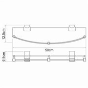 Полка стеклянная с бортиком WasserKRAFT Leine K5000 K-5044