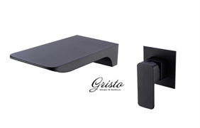 Смеситель для раковины встраиваемый каскадный Gristo Black GB-4003 черный матовый