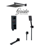 Душевая система скрытого монтажа со смесителем Gristo Black GB-4061 черный матовый